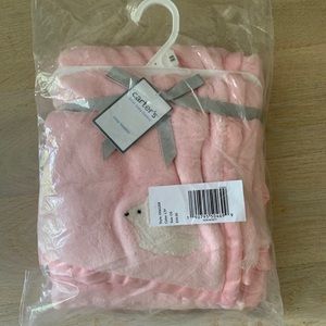 Fuzzy pink super soft style baby blanket